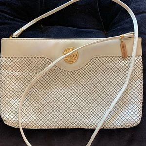Cream evening bag, Whiting & Davis.